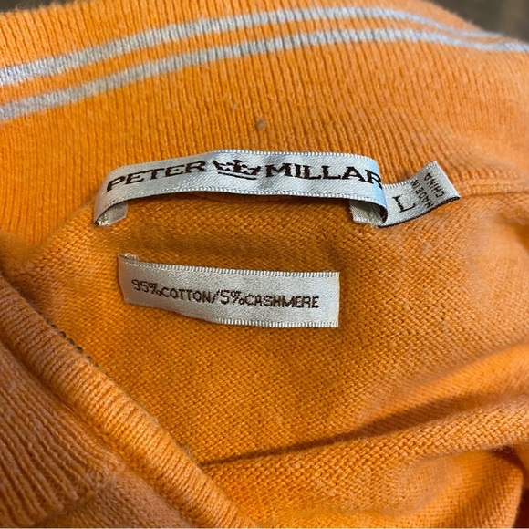 Peter Millar Orange Creamsicle Quarter-Zip Sweater Size Large - Picture 5 of 6